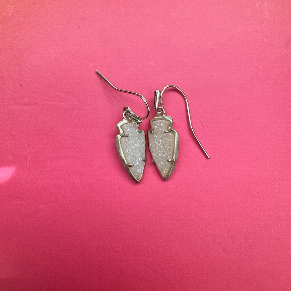 Kendra Scott Silver Arrowhead Earrings